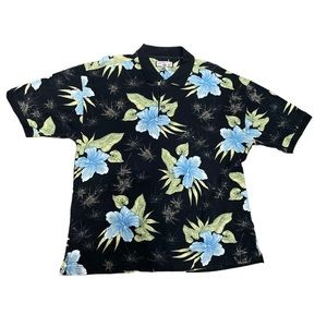 Vintage Caribbean Joe Let Go Hawaiian Mens Polo Shirts XL